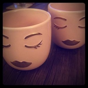 Pair of pink vases/containers